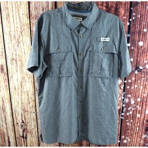 Magellan short sleeve blue gingham fishing gear shirt large